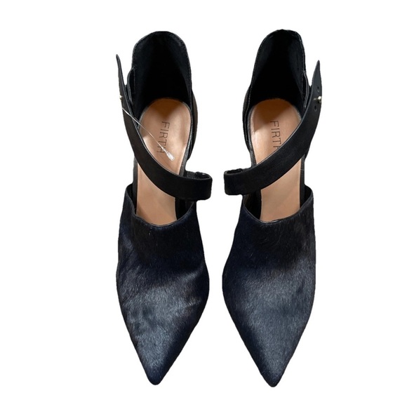 Firth Layne Heel Stiletto Leather Cow Due Size 9 Pointed Toe Strap - Picture 1 of 8